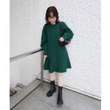 パフスリーブ切り替えミニフレアワンピース | VIS | 詳細画像32