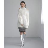 【洗える】オフショルケーブル編みミニワンピース | VIS  | 詳細画像11 