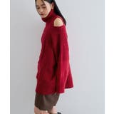 【洗える】オフショルケーブル編みミニワンピース | VIS  | 詳細画像18 