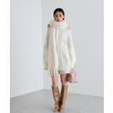 【洗える】オフショルケーブル編みミニワンピース | VIS  | 詳細画像24 