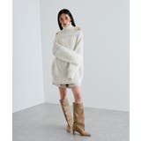 【洗える】オフショルケーブル編みミニワンピース | VIS  | 詳細画像25 