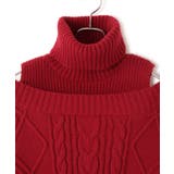 【洗える】オフショルケーブル編みミニワンピース | VIS  | 詳細画像30 