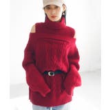 【洗える】オフショルケーブル編みミニワンピース | VIS  | 詳細画像4 