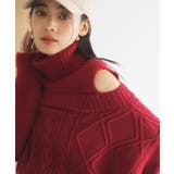 【洗える】オフショルケーブル編みミニワンピース | VIS  | 詳細画像5 