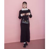 アシメオフショルリブニット美シルエットワンピース/着丈が選べる | VIS  | 詳細画像13 