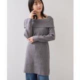 アシメオフショルリブニット美シルエットワンピース/着丈が選べる | VIS  | 詳細画像17 