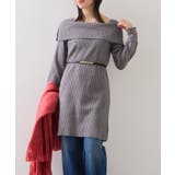 アシメオフショルリブニット美シルエットワンピース/着丈が選べる | VIS  | 詳細画像18 