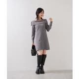 アシメオフショルリブニット美シルエットワンピース/着丈が選べる | VIS  | 詳細画像20 