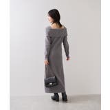 アシメオフショルリブニット美シルエットワンピース/着丈が選べる | VIS  | 詳細画像3 