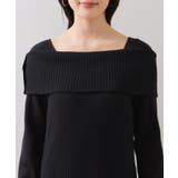 アシメオフショルリブニット美シルエットワンピース/着丈が選べる | VIS  | 詳細画像32 