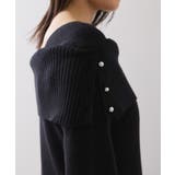 アシメオフショルリブニット美シルエットワンピース/着丈が選べる | VIS  | 詳細画像36 