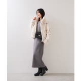 アシメオフショルリブニット美シルエットワンピース/着丈が選べる | VIS  | 詳細画像4 