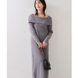 アシメオフショルリブニット美シルエットワンピース/着丈が選べる | VIS  | 詳細画像6 