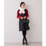 シャギーVネックミニ丈ジャンパースカート | VIS | 詳細画像10