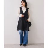 シャギーVネックミニ丈ジャンパースカート | VIS | 詳細画像13