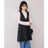 シャギーVネックミニ丈ジャンパースカート | VIS | 詳細画像14