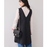 シャギーVネックミニ丈ジャンパースカート | VIS | 詳細画像15