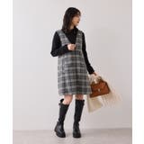 シャギーVネックミニ丈ジャンパースカート | VIS | 詳細画像16