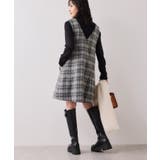 シャギーVネックミニ丈ジャンパースカート | VIS | 詳細画像17