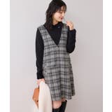 シャギーVネックミニ丈ジャンパースカート | VIS | 詳細画像18