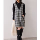 シャギーVネックミニ丈ジャンパースカート | VIS | 詳細画像19