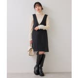 シャギーVネックミニ丈ジャンパースカート | VIS | 詳細画像2