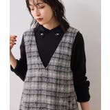 シャギーVネックミニ丈ジャンパースカート | VIS | 詳細画像20