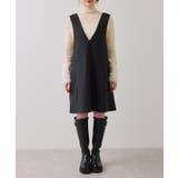 シャギーVネックミニ丈ジャンパースカート | VIS | 詳細画像21