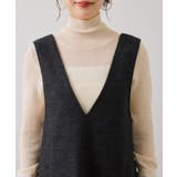 シャギーVネックミニ丈ジャンパースカート | VIS | 詳細画像24