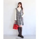 シャギーVネックミニ丈ジャンパースカート | VIS | 詳細画像32