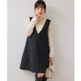 シャギーVネックミニ丈ジャンパースカート | VIS | 詳細画像4