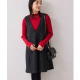 シャギーVネックミニ丈ジャンパースカート | VIS | 詳細画像7