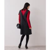 シャギーVネックミニ丈ジャンパースカート | VIS | 詳細画像9