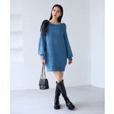 肩リボンミニ丈ニットワンピース/2WAY | VIS  | 詳細画像12 