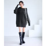 グレー(07) | 肩リボンミニ丈ニットワンピース/2WAY | VIS 