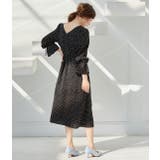 【WEB限定】ドット袖口リボンナローワンピース | VIS  | 詳細画像11 