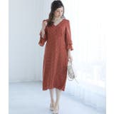 【WEB限定】ドット袖口リボンナローワンピース | VIS  | 詳細画像1 