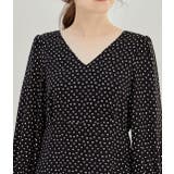 【WEB限定】ドット袖口リボンナローワンピース | VIS  | 詳細画像4 