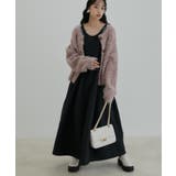 ブラック(01) | 【選べる着丈・マルチWAY】ニットベスト付きワンピース【洗える】 | VIS 