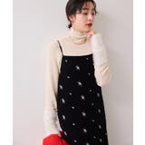 ブラック系(02) | 刺繍アソートベロアキャミワンピース/2WAY | VIS