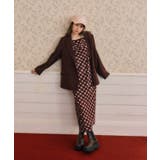 ブラウン系(23) | 【MARY QUANT×VIS】チェックベロアドレープキャミワンピース | VIS