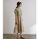 【WEB限定】異素材コンビ配色バックティアードTシャツワンピース | VIS | 詳細画像26