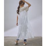 【WEB限定】異素材コンビ配色バックティアードTシャツワンピース | VIS | 詳細画像4