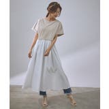 【WEB限定】異素材コンビ配色バックティアードTシャツワンピース | VIS | 詳細画像6