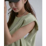 【WEB限定】シルケットライクサイドスリットショルダーパットTマキシワンピース | VIS  | 詳細画像10 