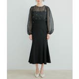 【Lady】【VIS dress】パールブラウスジャガードワンピースセット | VIS  | 詳細画像15 