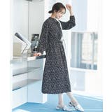 【一部店舗/WEB限定】【洗える】ハイネックフリルフラワープリントワンピース | VIS | 詳細画像1