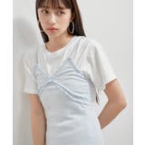 【洗える】パターンメッシュフリルキャミソール | VIS | 詳細画像7