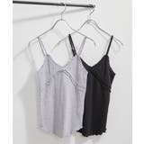 グレー系(09) | 【洗える】パターンメッシュフリルキャミソール | VIS