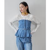 【洗える】デニムフレアベアトップ | VIS | 詳細画像10